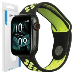 BELINE PASEK APPLE WATCH SPORT SILICONE 38/40/41MM CZARNO-LIMONKOWY BLACK/LIME