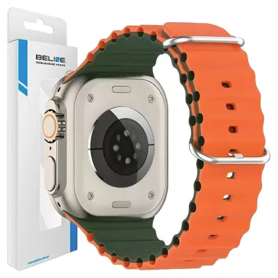 BELINE PAS ZA APPLE WATCH SILIKONSKI VALOVI 42/44/45/49MM ZELENO ORANŽEN