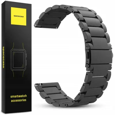 SPACECASE PAŠEK ZA URO NERJAVEČE JEKLO 18MM ČRN ZA APPLE WATCH