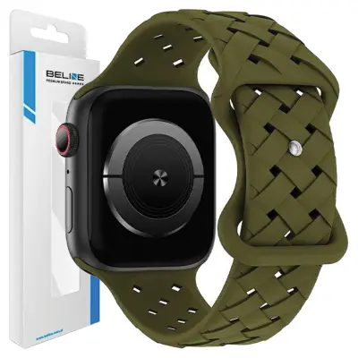 BELINE APPLE WATCH SILIKONSKO TKAN PAŠEK 38/40/41MM OLIVNO ETUI