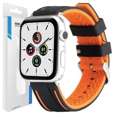 BELINE PAS ZA APPLE WATCH TRD SILIKON 38/40/41MM ORANŽNO-ČRN