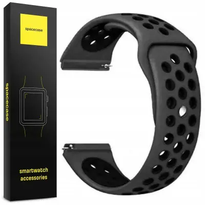 SPACECASE PAŠEK ZA URO 20MM ŠPORTNI PAS ČRNO SIV ZA APPLE WATCH