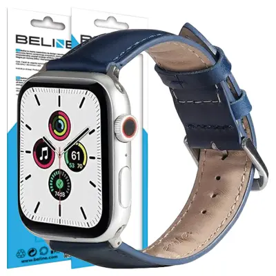 BELINE APPLE URA USNJENI PAŠEK 38/40/41MM MODRO USNJE