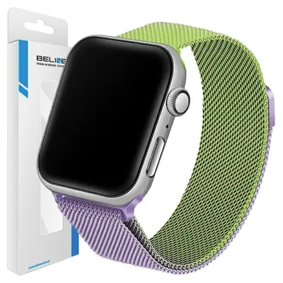 BELINE APPLE PAŠK ZA URO 38/40/41MM JEKLO ZELENO-VIJOLIČNO OHIŠJE