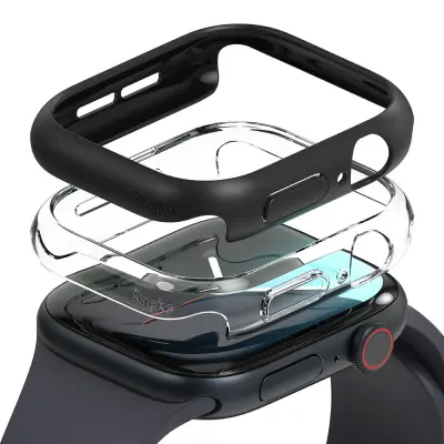ETUI RINGKE SLIM 2-PACK ZA APPLE WATCH 10 42 MM CLEAR MAT BLACK