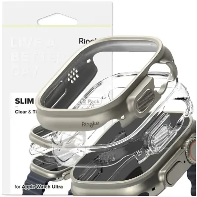 OVITEK RINGKE SLIM 2-PACK ZA APPLE WATCH ULTRA 1/2 49MM CLEAR GREY