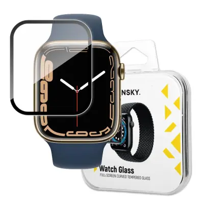Hibridno zaščitno steklo za Apple Watch 7/8/9 45mm Watch Glass črno