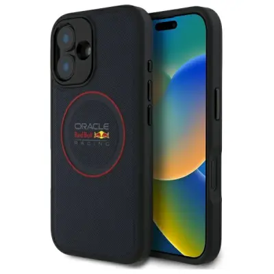 RED BULL HARDCASE OVITEK ZA IPHONE 16 PLUS 6.7'' ZA MAGSAFE MORNO MODRO USNJE