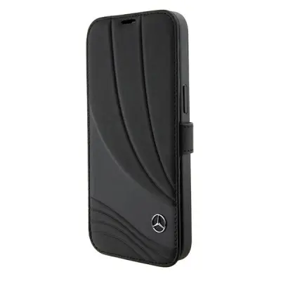 OVITEK MERCEDES ZA IPHONE 15 PRO 6.1 ČRNO USNJENO