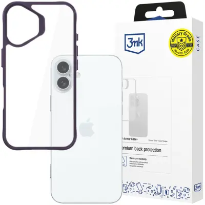 3MK SATIN ARMOR OVITEK + VIJOLIČEN OVITEK ZA APPLE IPHONE 16 OVITEK