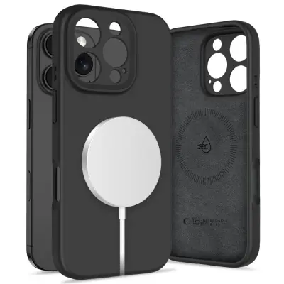 TEKOČI SILIKON TECH-PROTECT ZA OVITEK MAGSAFE ZA IPHONE 16 PRO ČRN