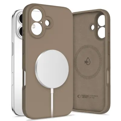 TEKOČI SILIKON TECH-PROTECT ZA OVITEK MAGSAFE ZA IPHONE 16 RJAV