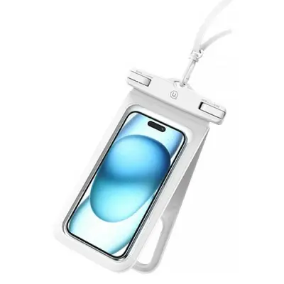 USAMS VODOODPORNA ETUI DVOJNA 6.7 ZA TELEFON IP68 BELA FSD1402