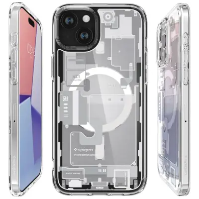 SPIGEN ULTRA HYBRID OVITEK ZA MAGSAFE OVITEK ZA IPHONE 15 PLUS BEL
