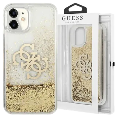 GUESS HARDCASE OVITEK ZA IPHONE 11 6.1/XR GOLD CASE VELIKE TEKOČE BLEŠČICE