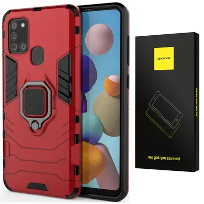 SPACECASE CASE X-RING OVITEK ZA SAMSUNG GALAXY A21S RDEČ
