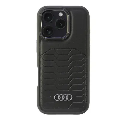 AUDI SINTETIČNO USNJE ZA OVITEK MAGSAFE ZA IPHONE 16 PRO 6.3 ČRN
