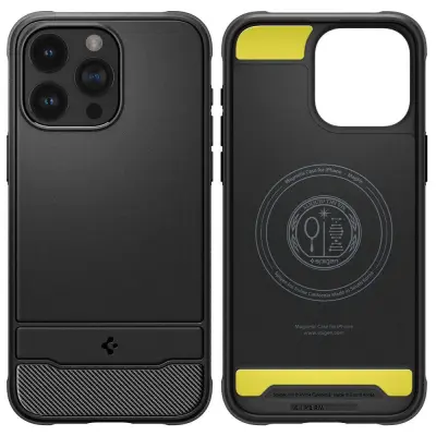 SPIGEN RUGGED ARMOR MAG OVITEK ZA IPHONE 15 PRO MAX ZA MAGSAFE MAT ČRNA