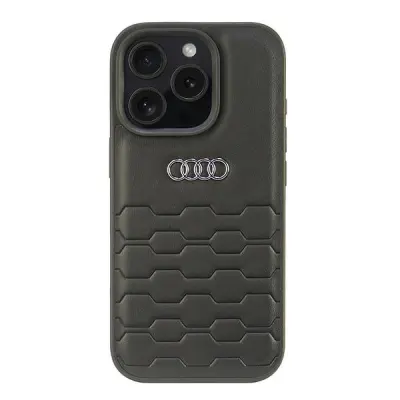 OVITEK AUDI IZ SINTETIČNEGA USNJA ZA IPHONE 16 PRO 6.3 ČRN