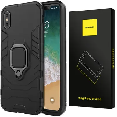 OVITEK SPACECASE CASE ZA IPHONE XS MAX X-RING ČRN