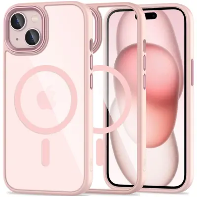 OVITEK TECH-PROTECT MAGMAT ZA MAGSAFE ZA IPHONE 15 ROZA PROZOREN OVITEK