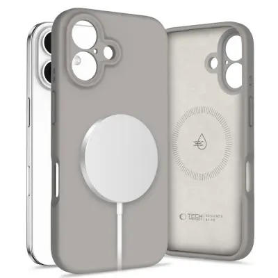 TEKOČI SILIKONSKI OVITEK TECH-PROTECT ZA MAGSAFE ZA IPHONE 16 KAMNITO SIV