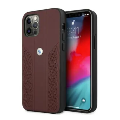 USNJENI OVITEK BMW CURVE ZA IPHONE 12 PRO MAX RDEČ