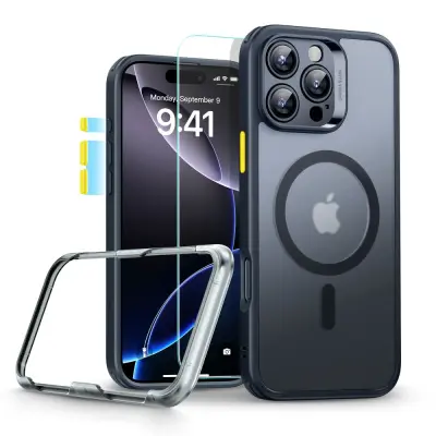 ESR CLASSIC PRO SET HALOLOCK ZA MAGSAFE ZA IPHONE 16 PRO FROSTED BLACK OVITEK