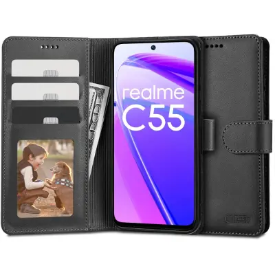 ETUI ZA DENARNICO TECH-PROTECT ZA REALME C55 ČRNA
