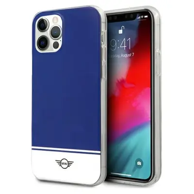 TRDI OVITEK MINI MORRIS ZA IPHONE 12 12 PRO 6.1 MORNO MODRA ČRTASTA