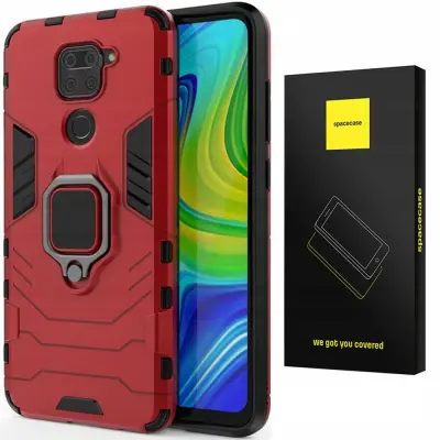 SPACECASE OVITEK ZA XIAOMI REDMI NOTE 9 X-RING RED