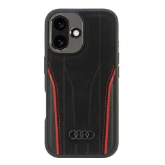 OVITEK AUDI MAGSAFE ZA IPHONE 16 6.1 INCH HARDCASE ČRNO RDEČ
