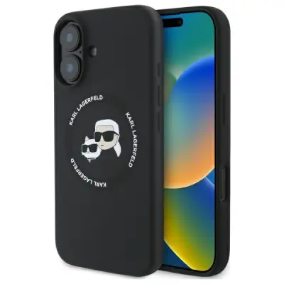 SILIKONSKI OVITEK KARL LAGERFELD HARDCASE ZA IPHONE 16 6.1 ZA MAGSAFE ČRN