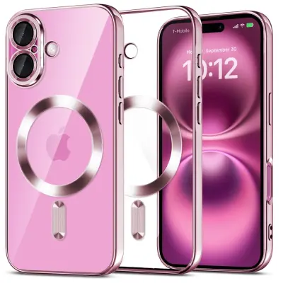 OVITEK TECH-PROTECT MAGFLEX ZA MAGSAFE ZA IPHONE 16 SVETLEČA ROZA