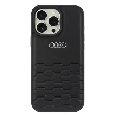 OVITEK IZ SINTETIČNEGA USNJA AUDI ZA IPHONE 16 PRO MAX 6,9 INČ ČRN