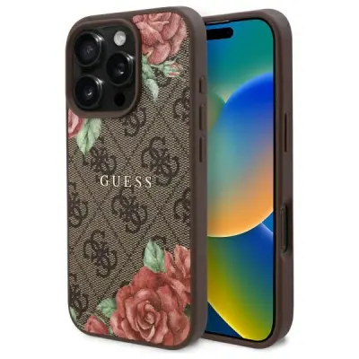 OVITEK GUESS HARDCASE ZA IPHONE 16 PRO 6.3'' RJAV ZA MAGSAFE 4G FLOWERS