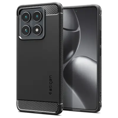 SPIGEN RUGGED ARMOR OVITEK ZA XIAOMI 14T PRO MAT ČRNA