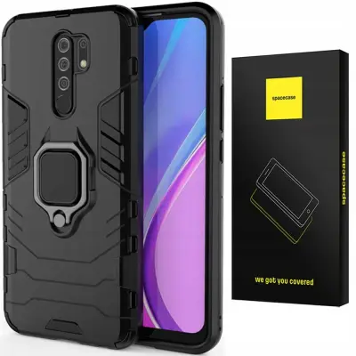OVITEK SPACECASE ZA XIAOMI REDMI 9 SC X-RING ČRN