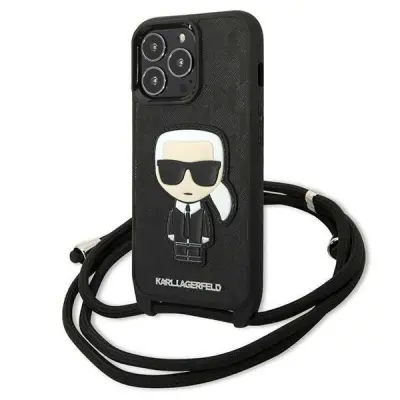 OVITEK KARL LAGERFELD HARDCASE ZA IPHONE 13 PRO 13 6.1 ČRN