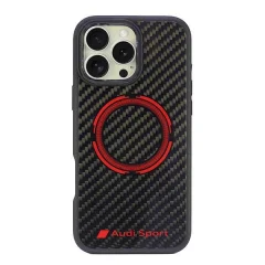 OVITEK AUDI KARBONSKA VLAKNA ZA MAGSAFE OVITEK ZA IPHONE 16 PRO MAX 6.9 ČRN