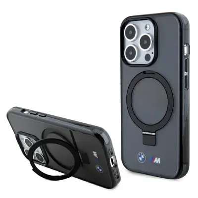 BMW BMHMP15LURSK OVITEK IPHONE 15 PRO 6.1 RING STAND COVER ZA MAGSAFE ČRN