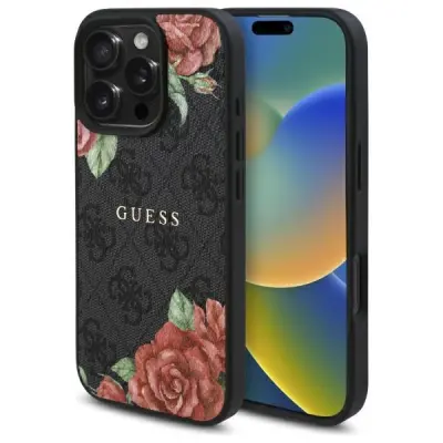 GUESS HARDCASE OVITEK ZA IPHONE 16 PRO MAX 6.9 ČRN ZA MAGSAFE 4G