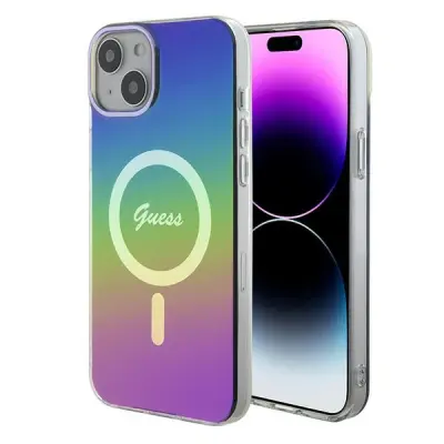GUESS HARDCASE OVITEK ZA IPHONE 15 PLUS 14 PLUS 6.7 ZA MAGSAFE RAINBOW IML