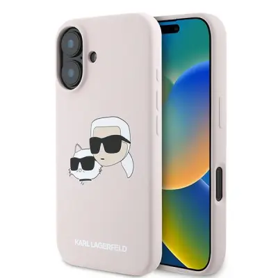 SILIKONSKI OVITEK KARL LAGERFELD HARDCASE ZA IPHONE 16 PLUS 6.7 ROZA ZA MAGSAFE