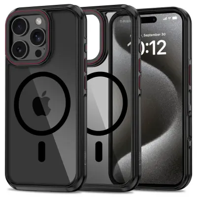OVITEK TECH-PROTECT MAGHYBRID ZA MAGSAFE ZA IPHONE 16 PRO ČRNO/RDEČ