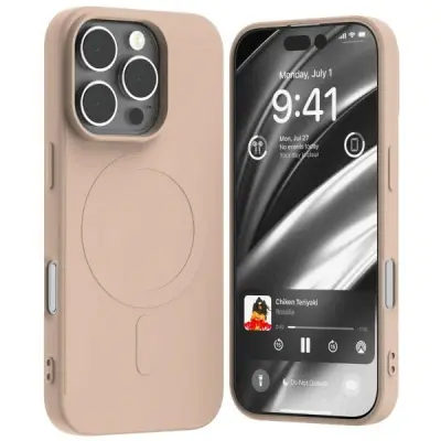 POLSILIKONSKI OVITEK MERCURY ZA MAGSAFE ZA IPHONE 16 PRO 6.3” ROZA IN PESEK