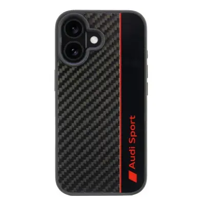 OVITEK AUDI CARBON FIBER STRIPE HARDCASE ZA IPHONE 16 6.1” ČRN