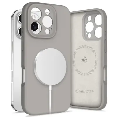TEKOČI SILIKONSKI OVITEK TECH-PROTECT ZA MAGSAFE ZA IPHONE 16 PRO MAX SIVA