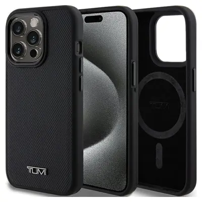 TUMI HARDCASE USNJEN OVITEK ZA IPHONE 15 PRO MAX 6.7 ZA MAGSAFE ČRN