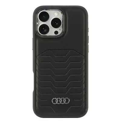 AUDI SINTETIČNO USNJE ZA OVITEK MAGSAFE ZA IPHONE 16 PRO MAX 6.9 ČRN